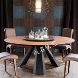 北欧宜家圆形餐桌 现代简约实木圆桌饭桌小户型创意餐桌椅组合6人