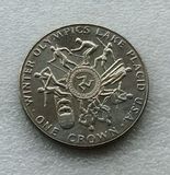 马恩岛硬币克朗币 1980年冬奥会纪念 3073