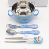儿童学习筷子勺子套装不锈钢幼儿智能训练筷小孩吃饭用筷宝宝餐具