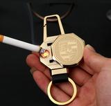 USB充电打火机防风超薄金属钥匙扣个性男式创意汽车挂件点烟器DIY