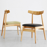 北欧实木餐椅 现代简约PU皮软包靠背餐厅椅 设计师宜家休闲椅子