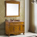 欧式浴室柜纯橡木组合仿古洗漱台中式洗脸盆柜整体洗手台盆柜双盆