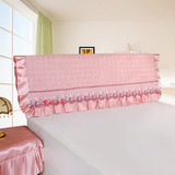 高档床头罩床头套防尘罩软包皮床纯色双面夹棉米色咖粉色布艺包邮