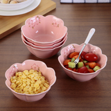 新款5寸樱花浮雕日式陶瓷米饭碗汤碗沙拉水果麦片碗甜品碗