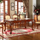 欧式餐桌椅组合10-12人美式实木新古典长方形餐台1.8-2.4米大饭桌