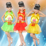 2016新款儿童六一女童演出服装中大童拉丁舞蹈纱裙民族舞蹈演出服