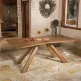 北欧宜家纯实木餐桌美式复古饭桌简约原木书桌个性创意办公桌家具
