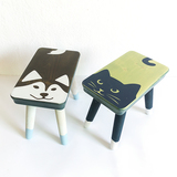 实木便携小凳子时尚小椅 创意可爱动物图案小板凳成人家用实木凳
