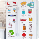 创意卡通厨房柜门贴 装饰冰箱贴纸 水果食物个性餐厅可移除墙贴画