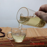 月牙杯绿滤茶杯耐热玻璃杯男女创意办公茶杯过滤茶杯透明泡茶专用