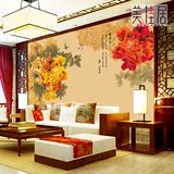 3d现代中式壁纸古典牡丹花鸟 无缝定制大型壁画 电视背景墙纸客厅