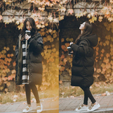 2016冬季韩国女装连帽宽松过膝中长款面包服保暖羽绒棉服棉衣外套