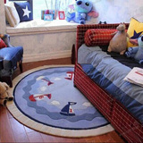 简约现代儿童卡通地毯时尚圆形地毯卧室玄关电脑椅样板间地毯定制