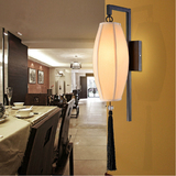 新中式壁灯 铁艺工程简约LED布艺复古客厅卧室酒店床头过道壁灯