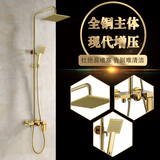 欧式全铜卫生间方形淋浴花洒套装增压防堵花洒喷头卫浴套装金色