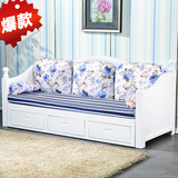 实木沙发床多功能沙发床坐卧两用床田园沙发床欧式韩式储物沙发床
