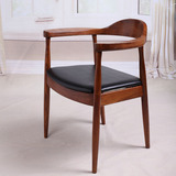 肯尼迪椅北欧式餐椅实木椅子靠背椅休闲咖啡椅铁艺餐椅扶手靠背