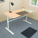 启健手动升降桌手摇可升降办公桌站立式电脑桌办工桌子写字台1.6m