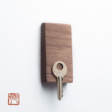 钥匙吸磁铁胡桃木实木 钥匙收纳创意北欧简约置物架零钱墙壁挂钩