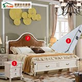 美式床全实木床1.5米1.8米美式卧室成套家具双人床+床头柜+床垫
