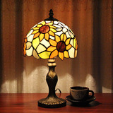 蒂凡尼欧式田园灯饰创意向日葵婚房卧室床头餐厅调光酒吧暖光台灯