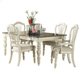 美式乡村实木复古餐桌椅组合法式仿古做旧长桌子饭桌欧式现代餐桌