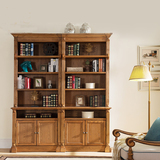 美式简美式实木组合书柜 欧美式无门书柜 地中海风格书柜
