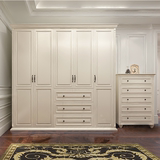 欧式衣柜美式实木白色两门衣柜定制家具卧室组合四门大衣橱储物柜