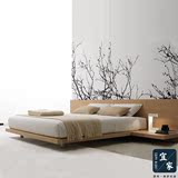 特价板式双人床1.81.5现代简约日式榻榻米定制实木橡木储物床婚床