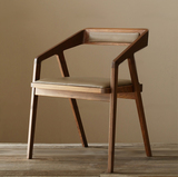 北欧实木餐椅时尚简约书桌椅书房电脑椅现代办公椅家用扶手木椅子