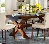 美式家具乡村简美新古典长方形红橡实木餐桌餐台HH家具定制定做