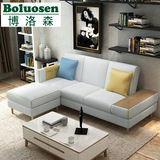 现代简约布艺沙发组合北欧小户型转角可拆洗储物多功能客厅沙发床