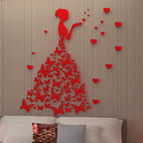 浪漫婚庆3D水晶立体墙贴客厅卧室电视墙室内婚房温馨创意亚克力画