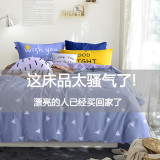 全棉床上用品床单被套简约加厚四件套纯棉卡通双人床笠式1.5m1.8
