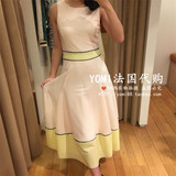 Yomi法国代购 16春夏 maje  拼色大裙摆高腰长款连衣裙 RAINING