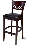北欧实木吧椅意大利设计师西餐厅高脚椅咖啡店高脚吧凳酒吧台椅子