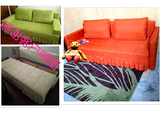 美式简约现代布艺多功能沙发中小户型折叠储物两用双人床可拆洗