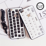 vivo黑白键盘Xplay5创意手机壳X6plus防摔挂绳保护套pro/max情侣