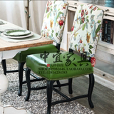 美式复古实木餐椅 法式乡村单人休闲书房椅地中海田园咖啡椅餐椅