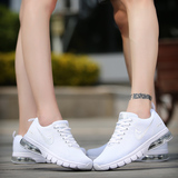 夏季新款网布透气运动鞋男女休闲气垫减震跑步鞋纯白色表演学生鞋