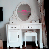 欧式梳妆台白色公主化妆桌带抽屉小户型卧室雕花法式梳妆台梳妆凳