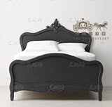 美式乡村雕花床实木床1.5 1.8米双人床卧室象牙白软包布艺婚床
