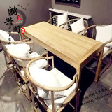 老榆木茶桌椅组合实木圈椅免漆禅意家具新中式罗汉床沙发椅组合