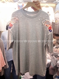 现货韩国代购女装夏装新款潮朋克风圆领钉珠宽松大码短袖T恤J3193