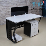 上海黑妞钢架办公桌带屏风组合工位黑色时尚电脑桌定制钢制员工位