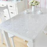 90*90环保进口软质玻璃水晶板磨砂防印透明桌布PVC茶几垫圆加厚