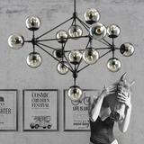 魔豆吊灯简约北欧创意美式LED复古铁艺玻璃圆球客厅餐厅服装吊灯
