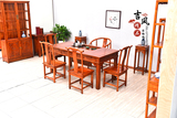 实木家具仿古实木茶台茶几茶桌椅组合多功能茶几1.76米茶桌