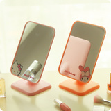 创意可爱韩国卡通镜子台式化妆镜大号方形台面镜宿舍桌面公主镜