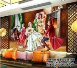 5D3D瓷砖欧式宫廷人物油画大型壁画壁纸酒店KTV酒吧客厅电视墙纸